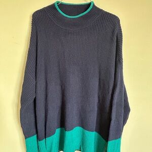 Crown & Ivy Women’s Sweater - Navy and Turquoise
